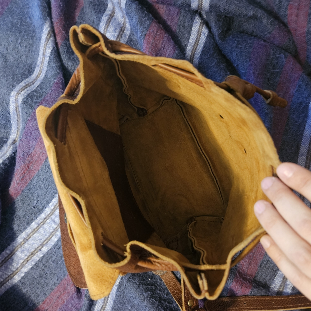 Brown and Tan Suede Tote Bag